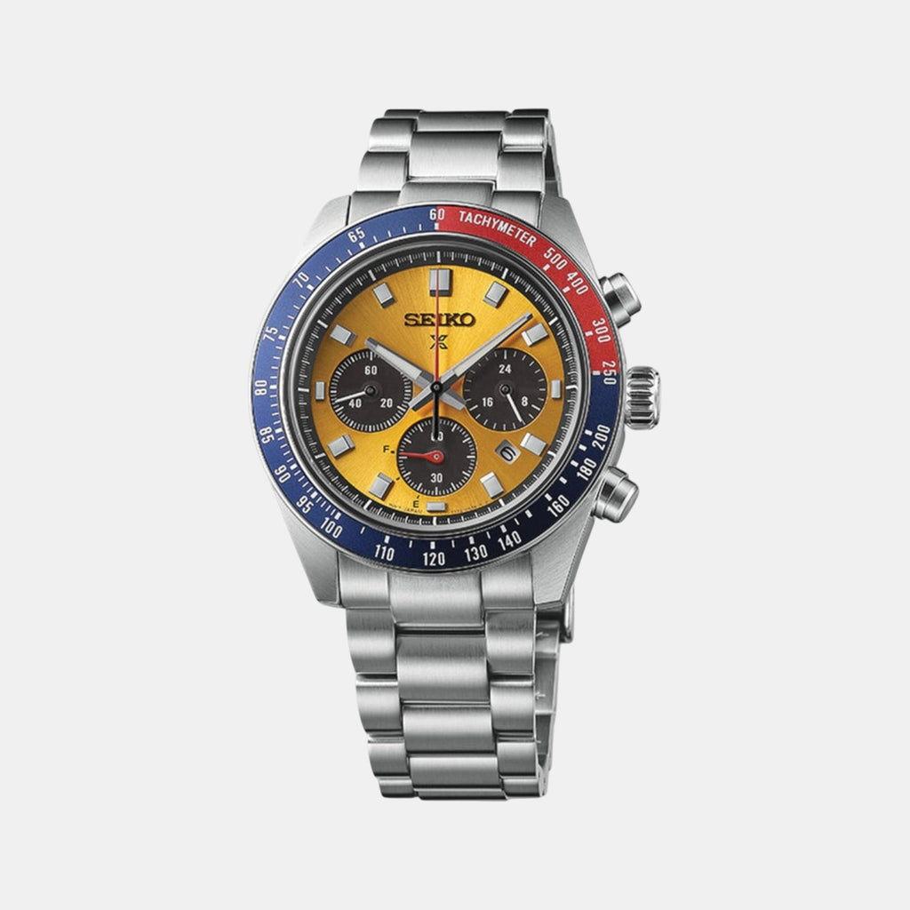 Prospex Men Solar Orange Dial Chronograph Stainless Steel Watch SSC947P1