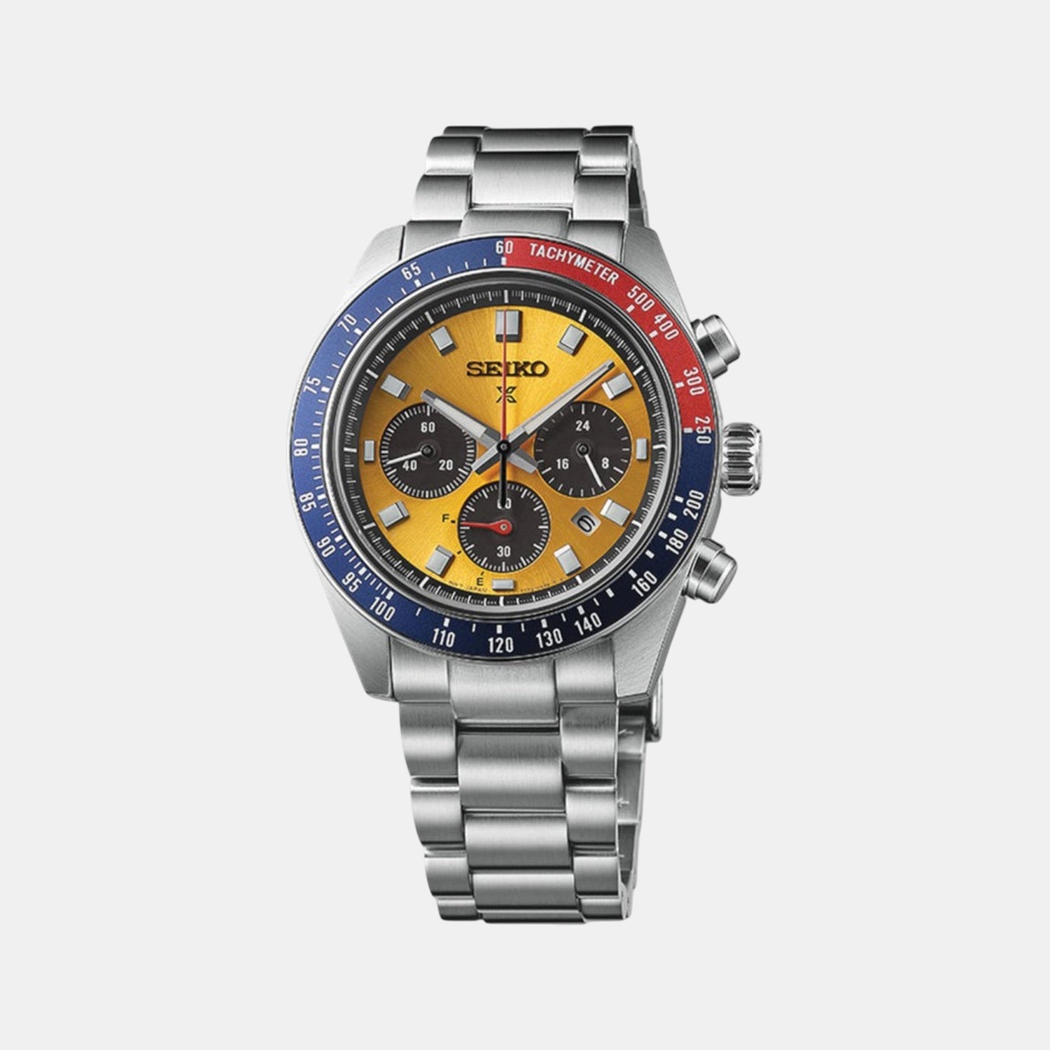 Prospex Men Solar Orange Dial Chronograph Stainless Steel Watch SSC947P1