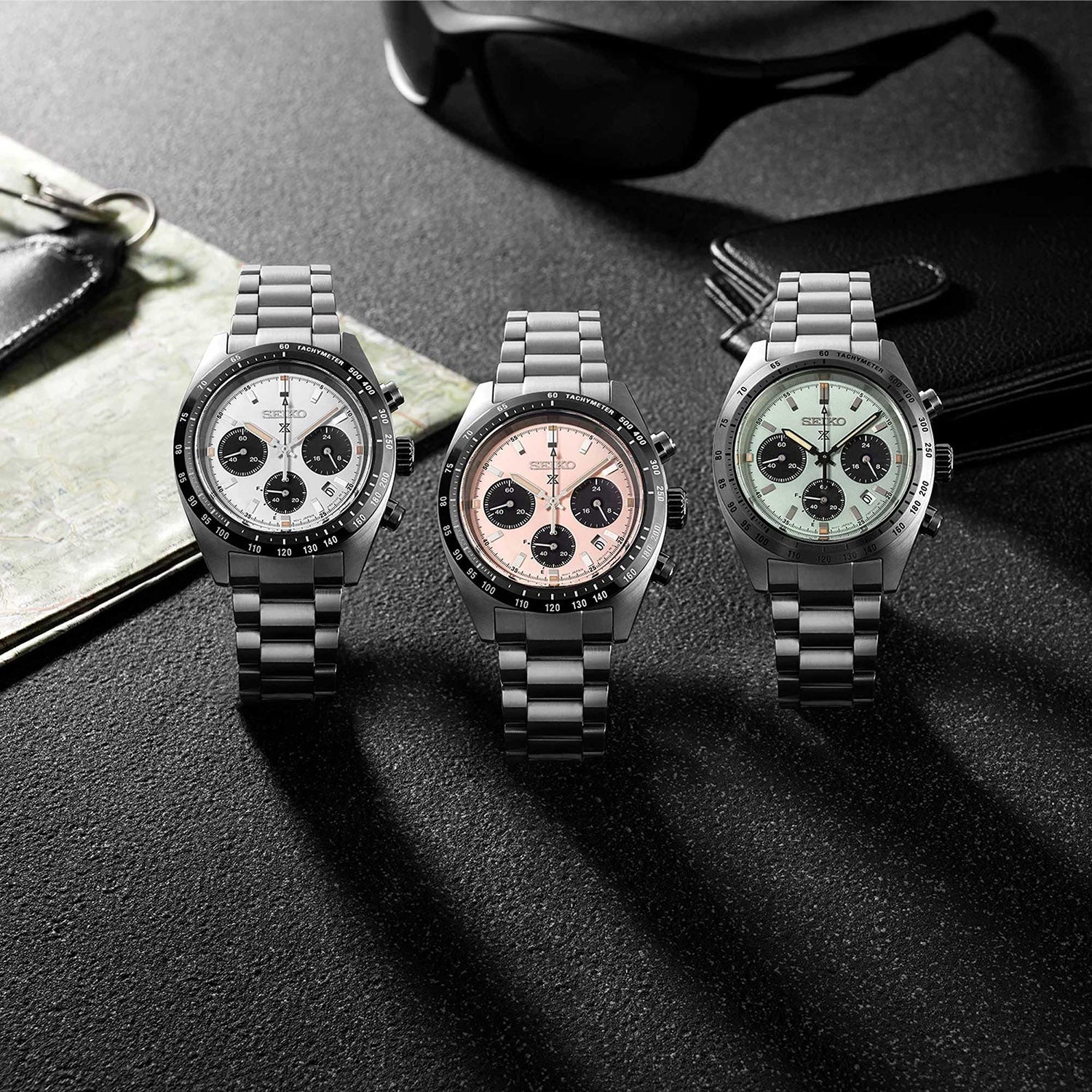 Prospex Men Solar Pink Dial Chronograph Stainless Steel Watch SSC963P1