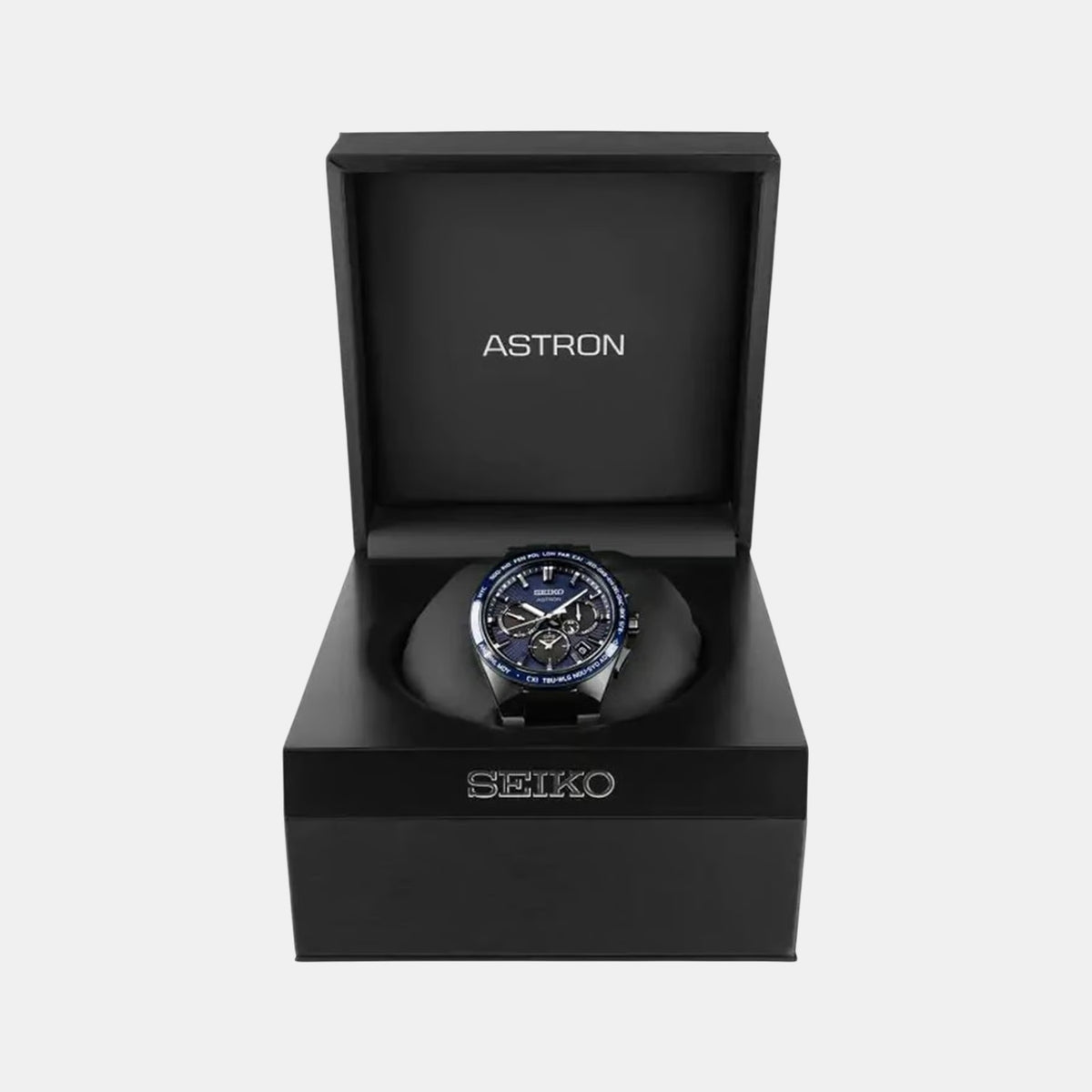 Astron Men Solar Blue Dial Chronograph Titanium Watch SSH121J1