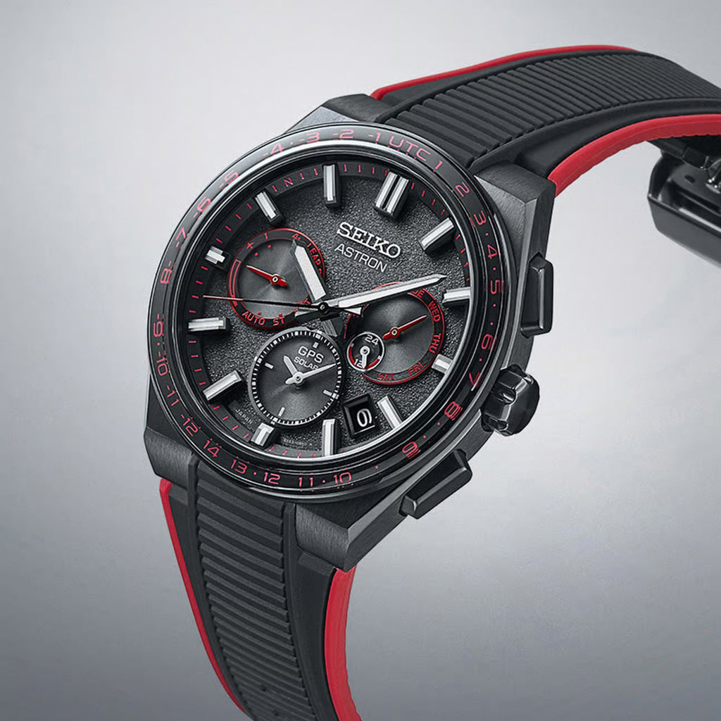 Astron Men 'Redshift' GPS Solar 5X Dual-Time Chronograph Limited Edition Watch SSH137J1