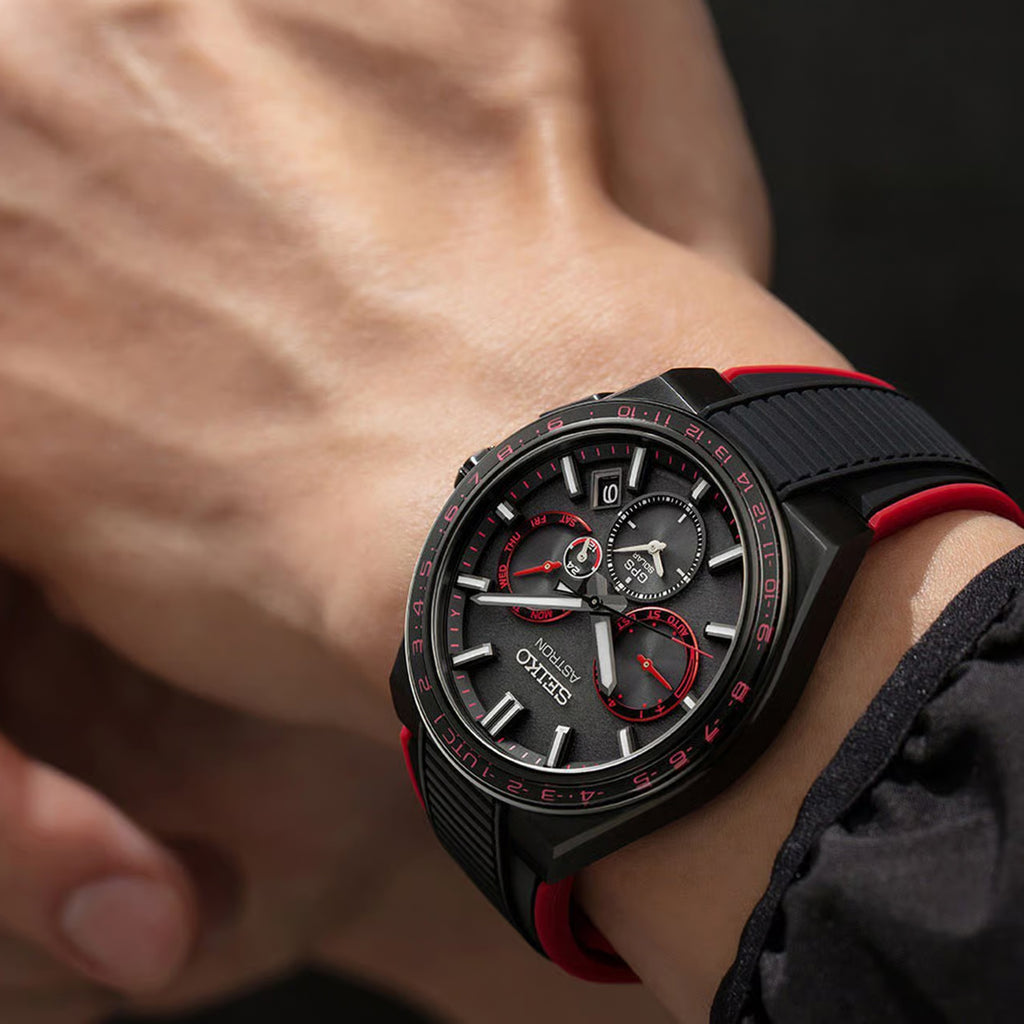 Astron Men 'Redshift' GPS Solar 5X Dual-Time Chronograph Limited Edition Watch SSH137J1