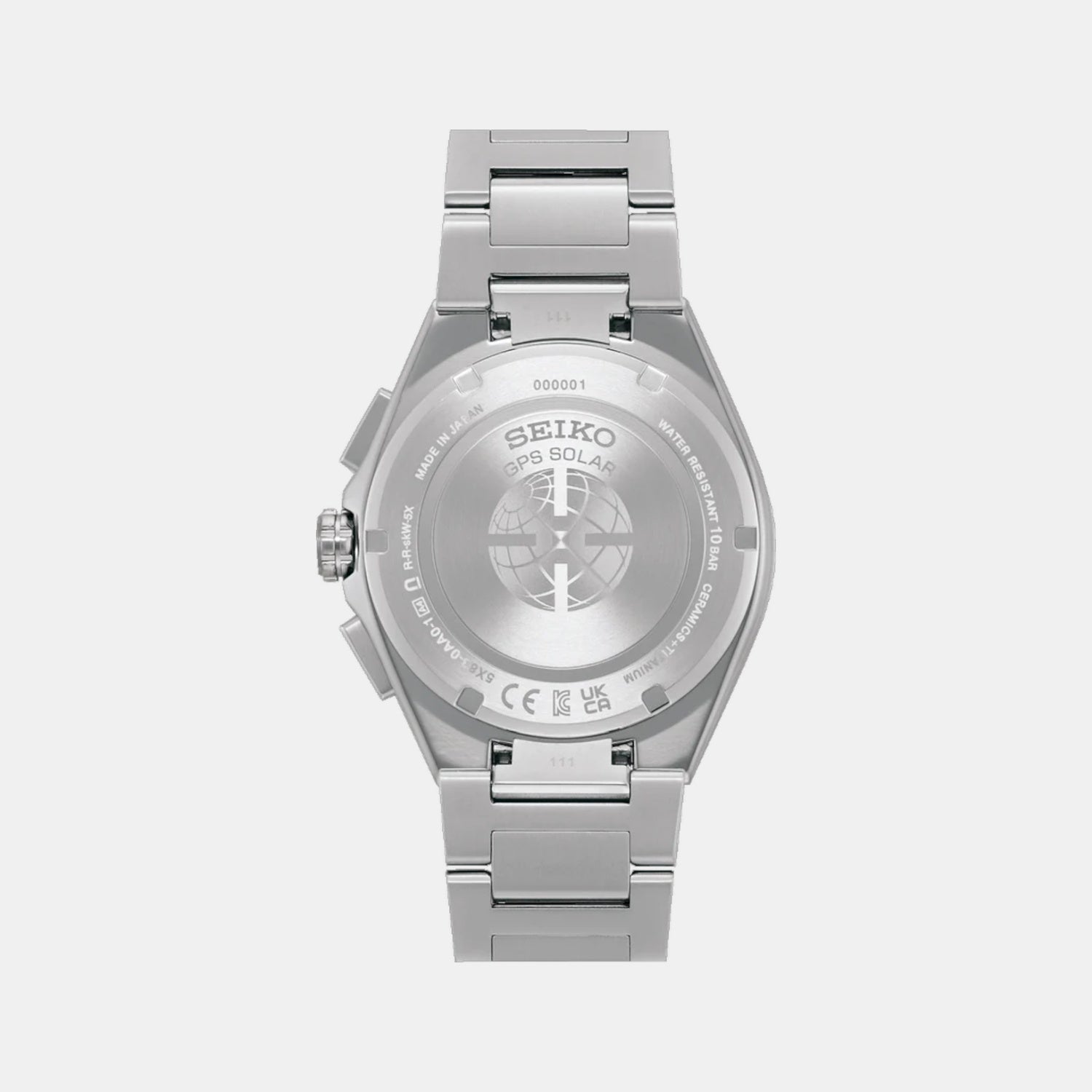 Astron Men Solar Sparkling Blue Dial Chronograph Stainless Steel Watch SSH153J1