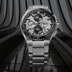 Astron Men Solar Sparkling Blue Dial Chronograph Stainless Steel Watch SSH153J1