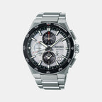 Astron Men Solar Sparkling Blue Dial Chronograph Stainless Steel Watch SSH153J1