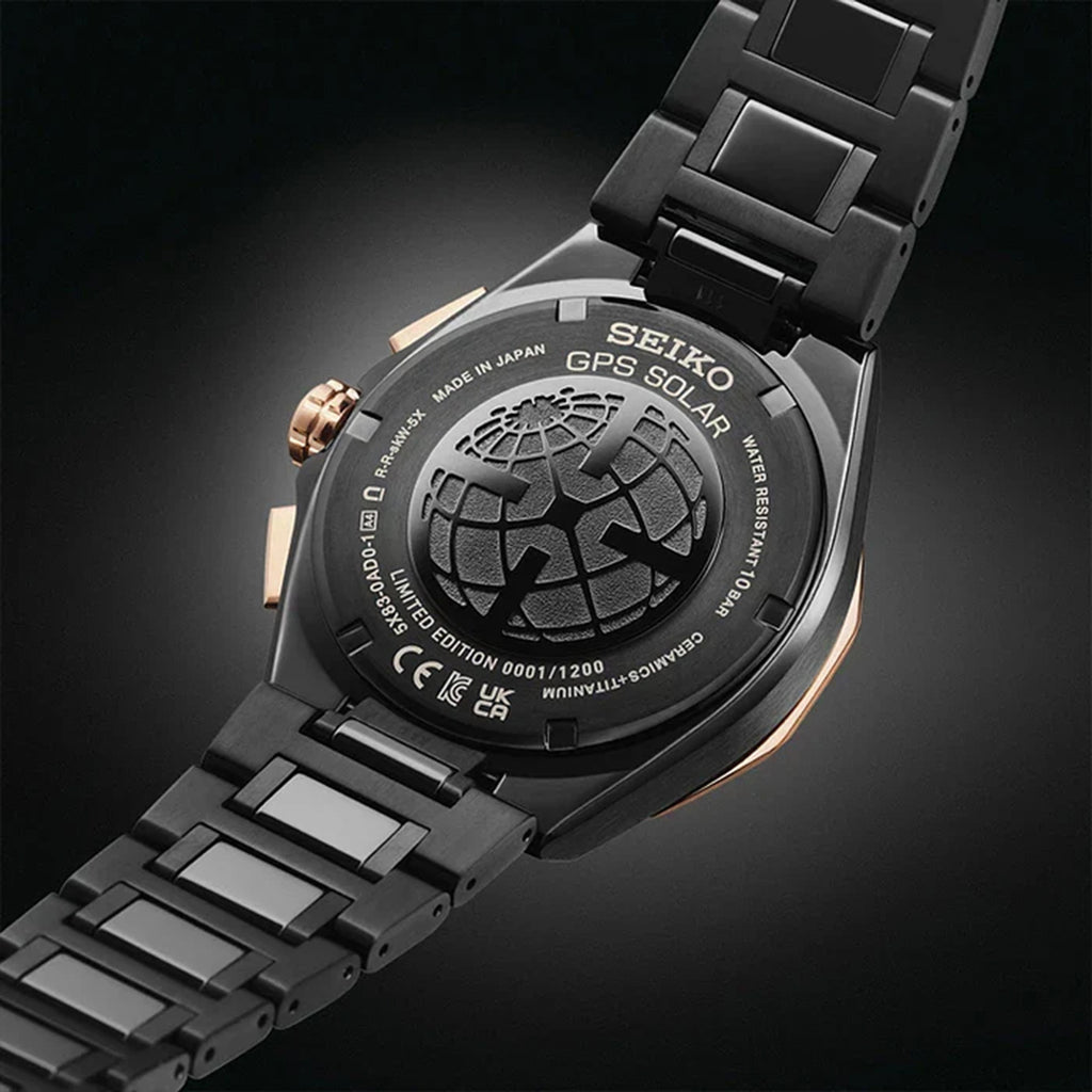 Astron Men Solar Black Dial Chronograph Stainless Steel Watch SSH158J1