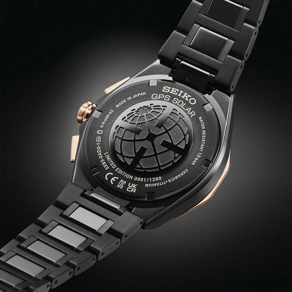 Astron Men Solar Black Dial Chronograph Stainless Steel Watch SSH158J1