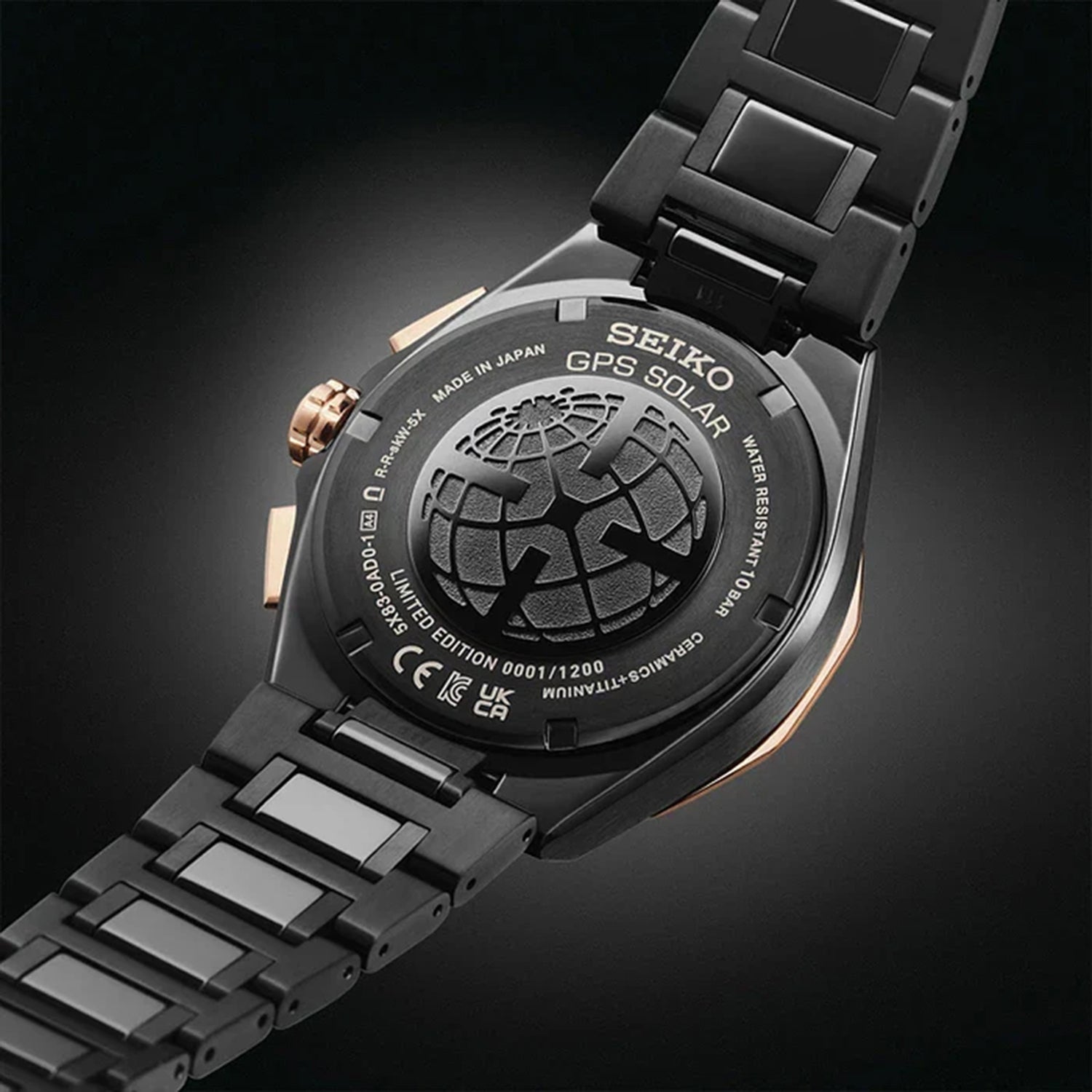 Astron Men Solar Black Dial Chronograph Stainless Steel Watch SSH158J1
