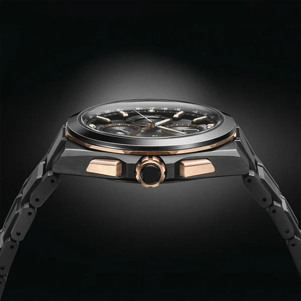 Astron Men Solar Black Dial Chronograph Stainless Steel Watch SSH158J1