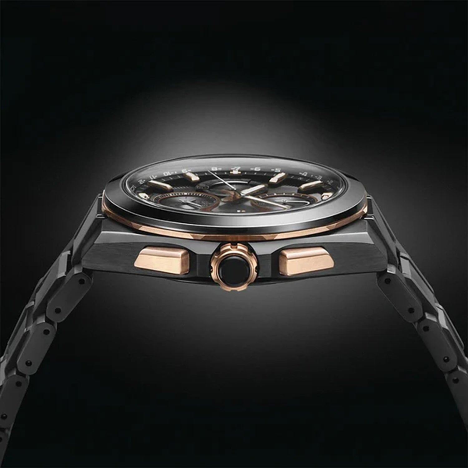 Astron Men Solar Black Dial Chronograph Stainless Steel Watch SSH158J1