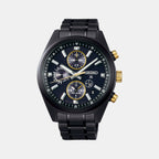 Speedtimer Men Solar Black Dial Chronograph Stainless Steel Watch SSH169J1