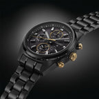 Speedtimer Men Solar Black Dial Chronograph Stainless Steel Watch SSH169J1