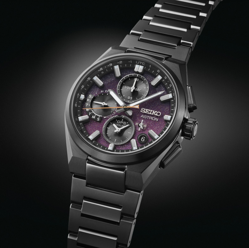 Seiko Men Round Purple watch