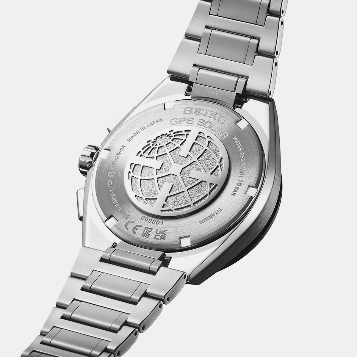 Astron Men Solar Blue Dial Chronograph Stainless Steel Watch SSH175J1