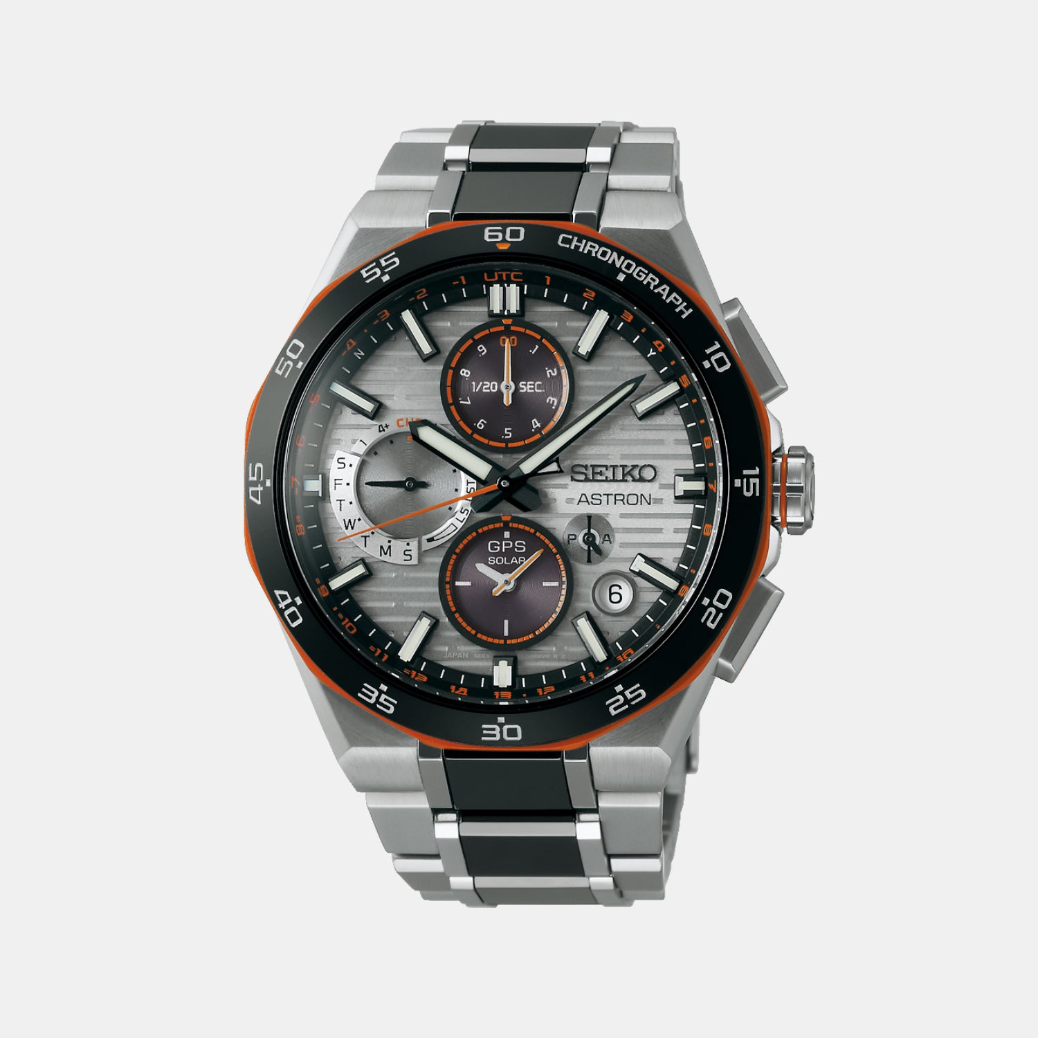 Astron Limited Edition Men GPS Solar Silver Dial Chronograph Stainless Steel Watch SSH183J1