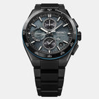 Astron GPS Solar ‘Spiral Galaxy’ Limited Edition Chronograph Men Blue Dial Stainless Steel Watch SSH187J1