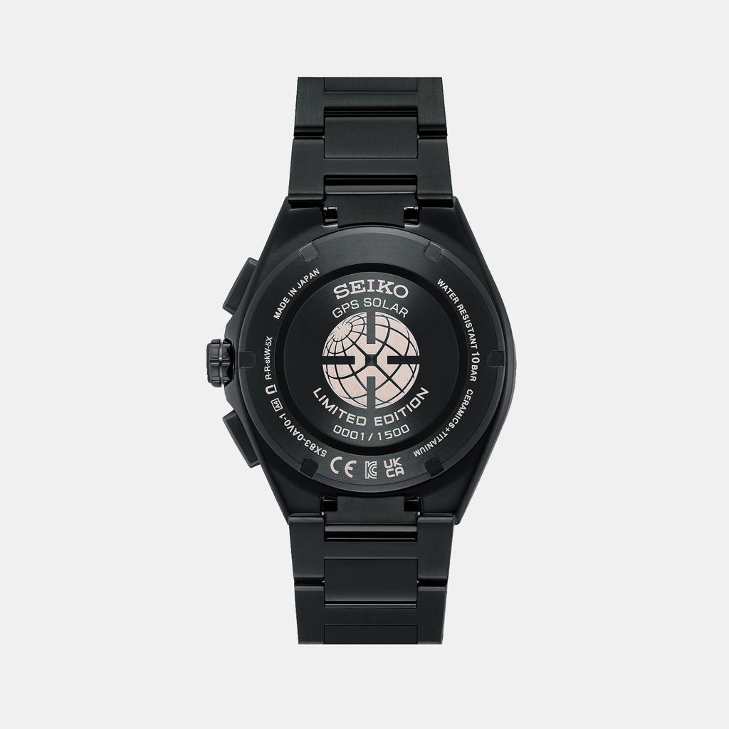 Astron GPS Solar ‘Spiral Galaxy’ Limited Edition Chronograph Men Blue Dial Stainless Steel Watch SSH187J1