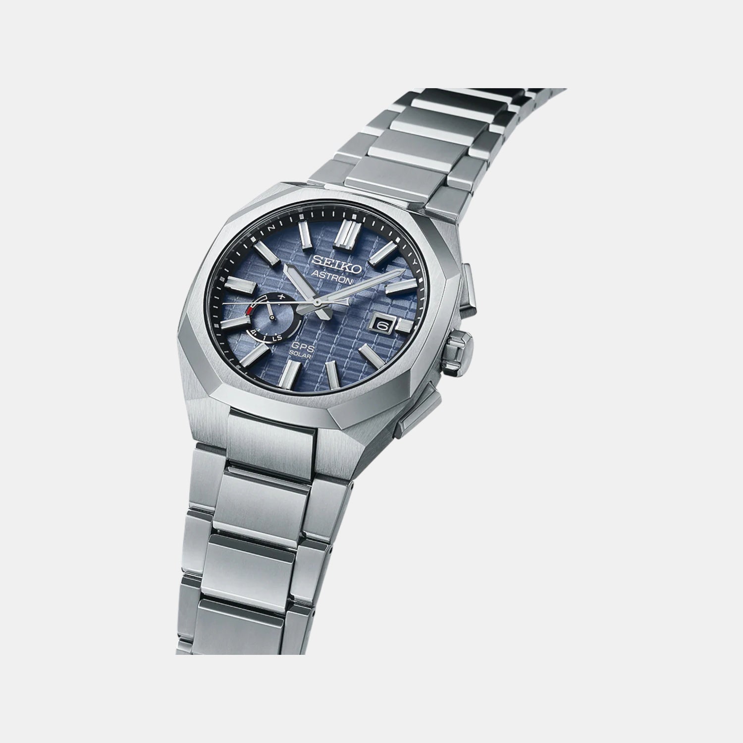 Astron Men Solar Sapphire Blue Dial Analog Stainless Steel Watch SSJ013J1