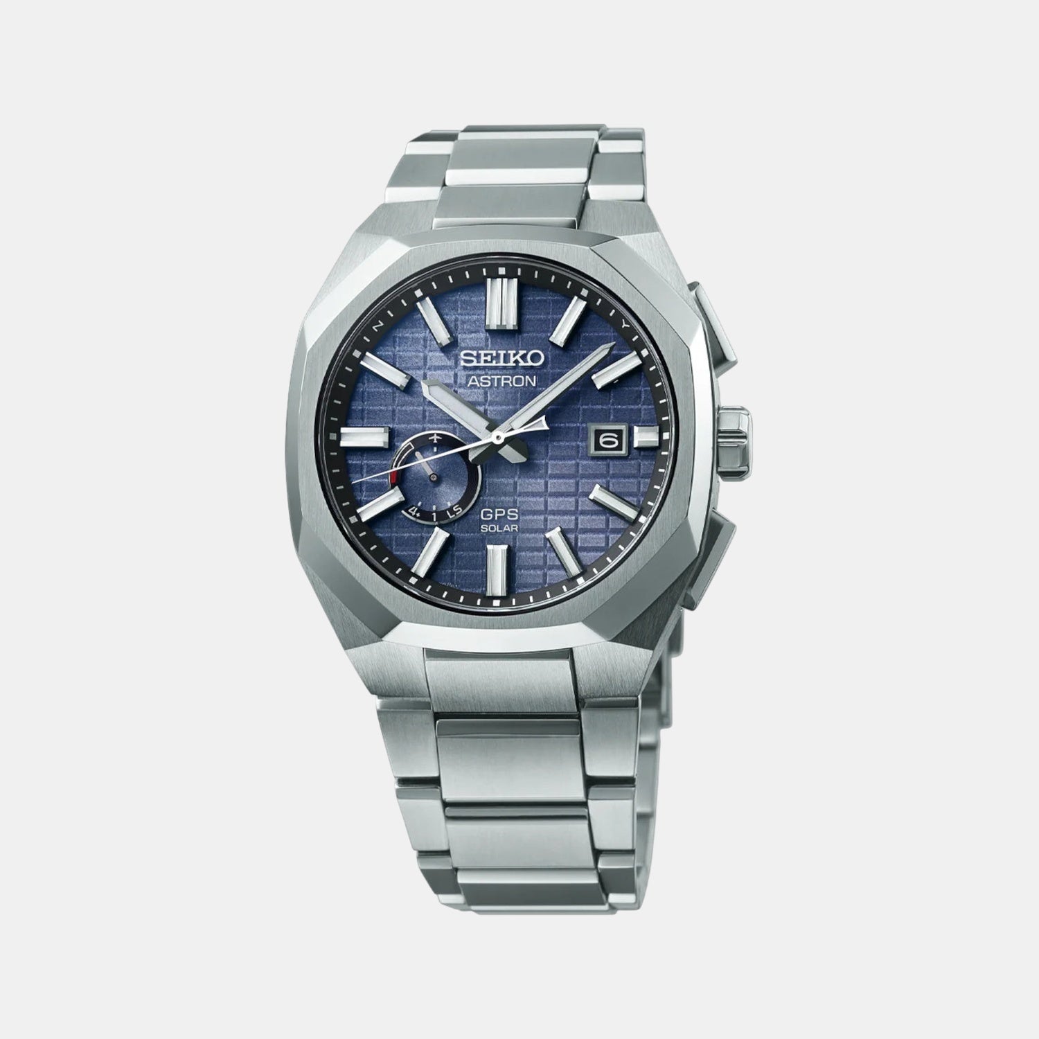 Astron Men Solar Sapphire Blue Dial Analog Stainless Steel Watch SSJ013J1