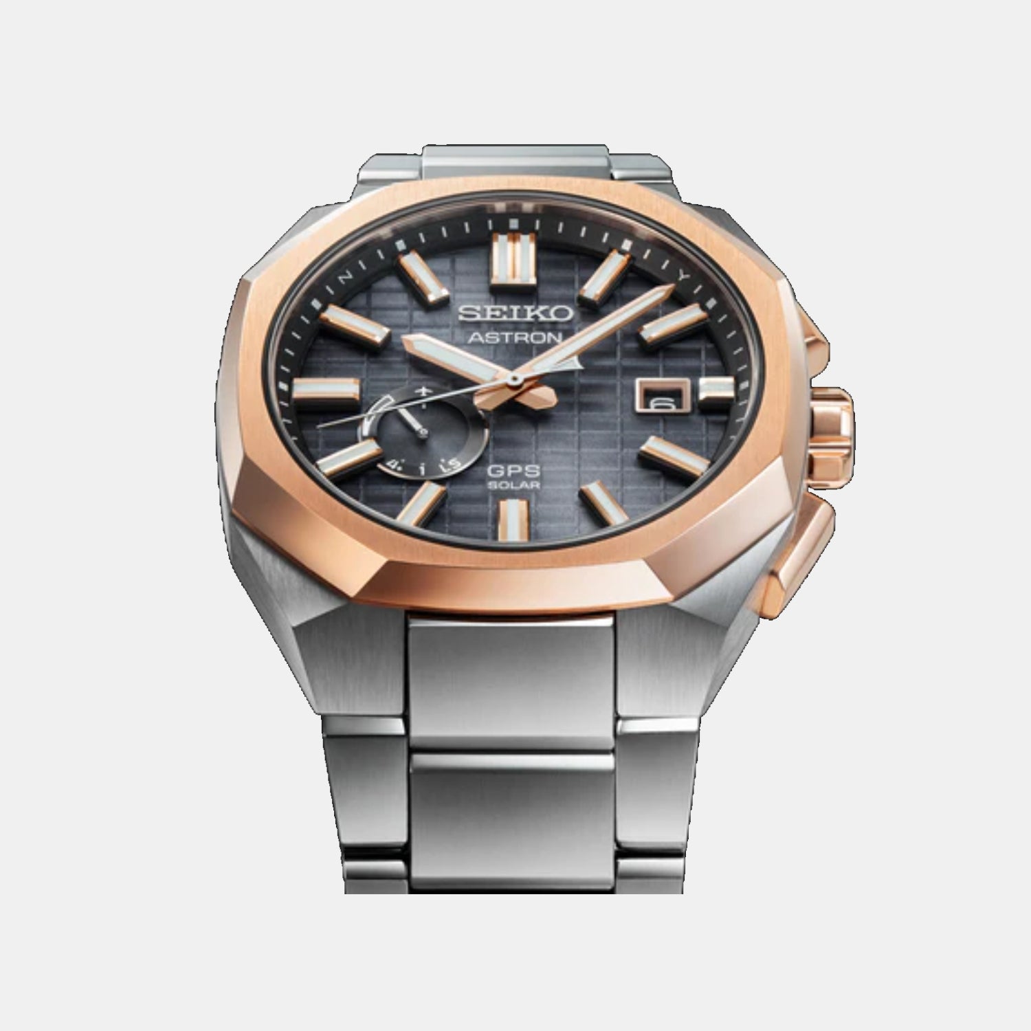 Astron Men Solar Grey Dial Analog Stainless Steel Watch SSJ014J1