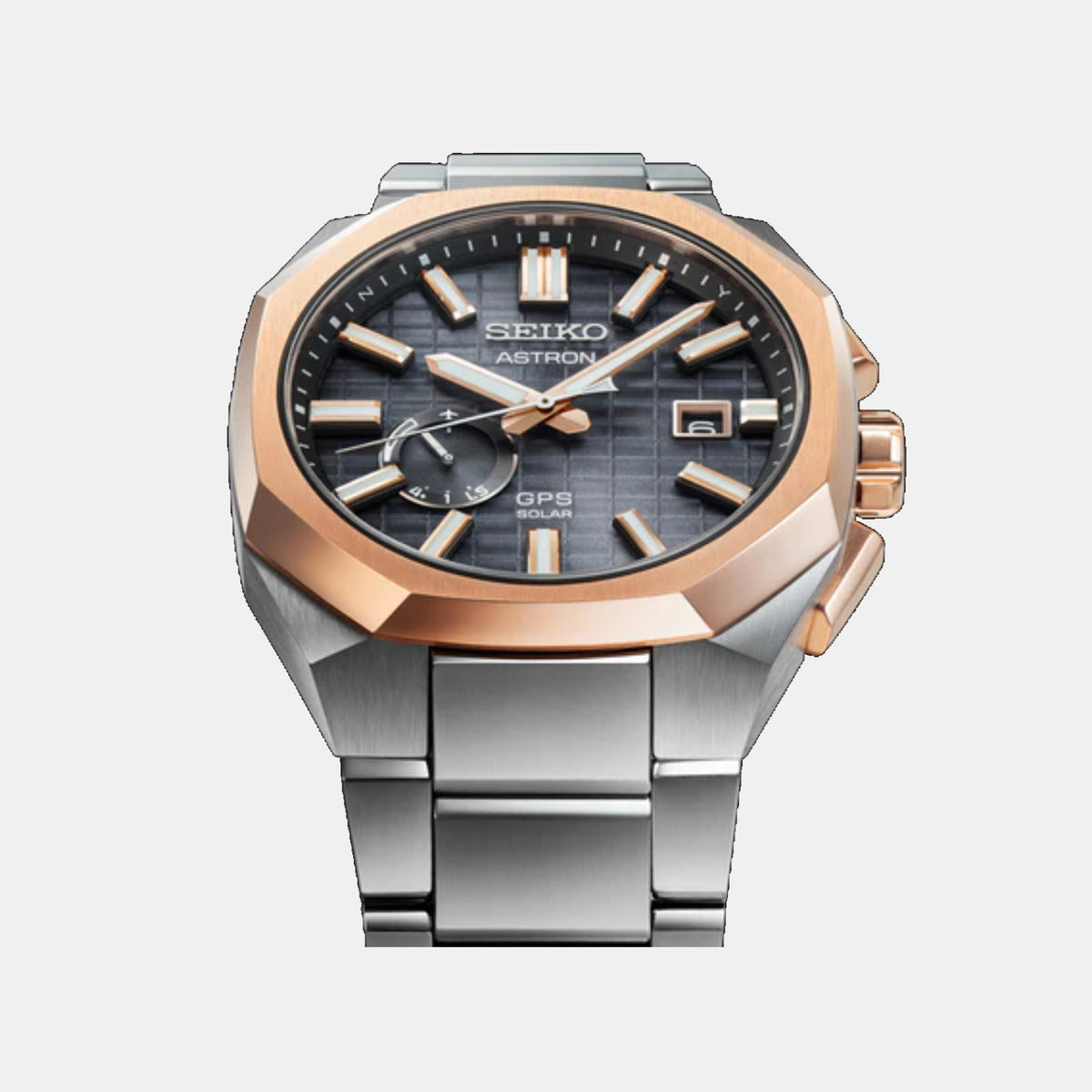 Astron Men Solar Grey Dial Analog Stainless Steel Watch SSJ014J1