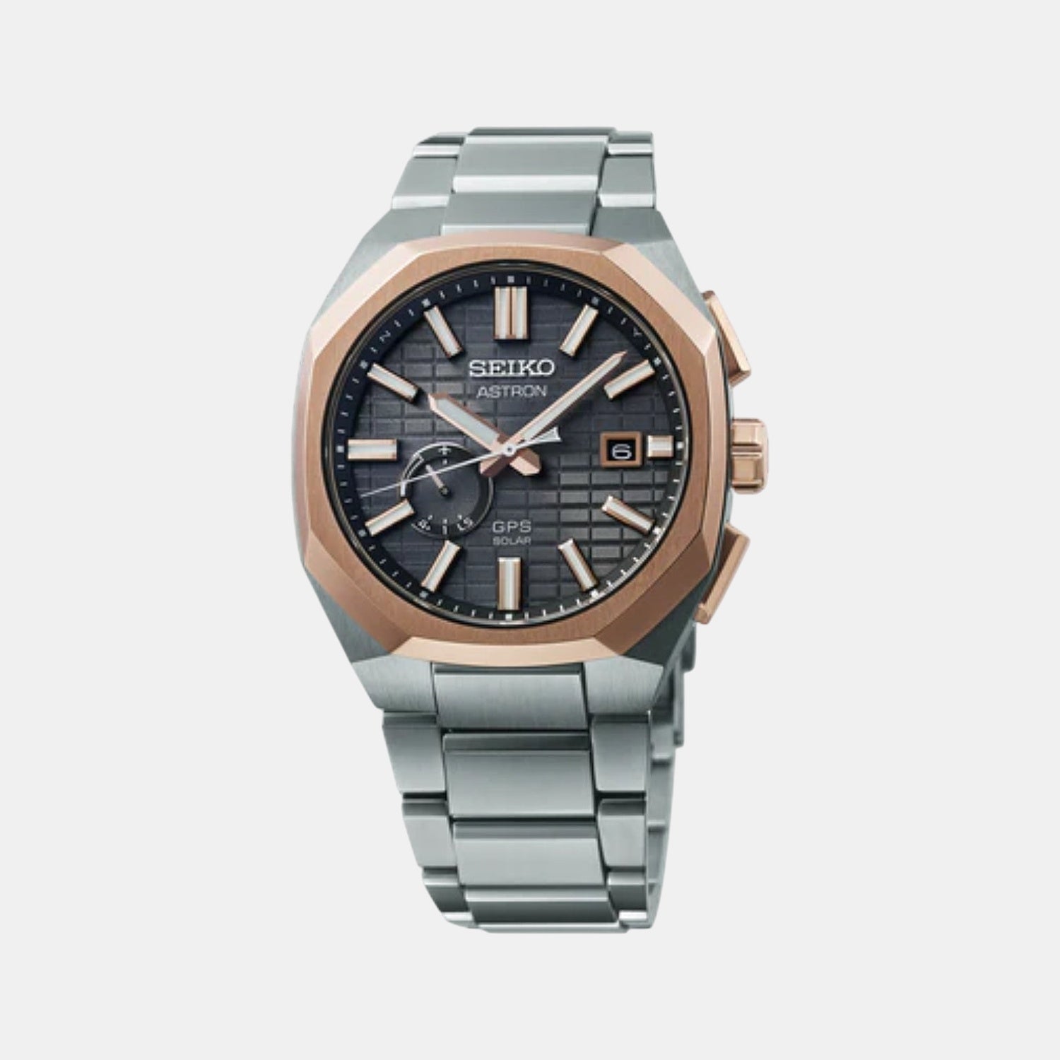 Astron Men Solar Grey Dial Analog Stainless Steel Watch SSJ014J1