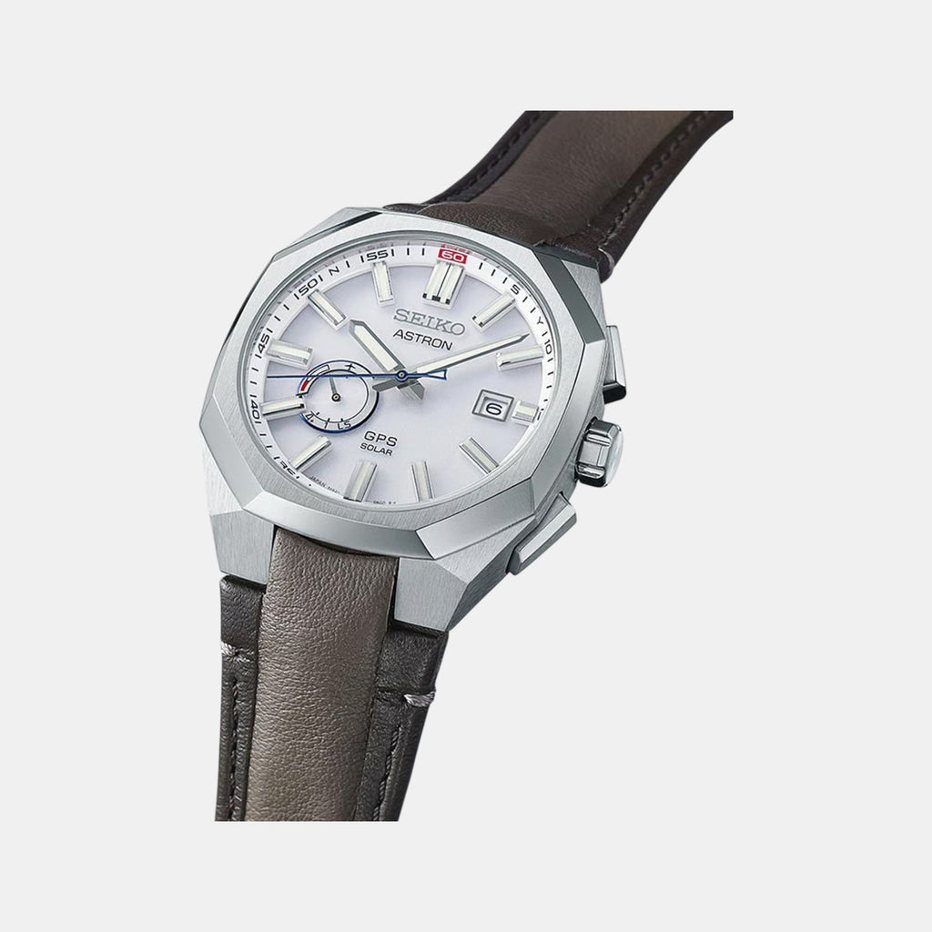 Astron Men Solar White Dial Analog Stainless Steel Watch SSJ019J1