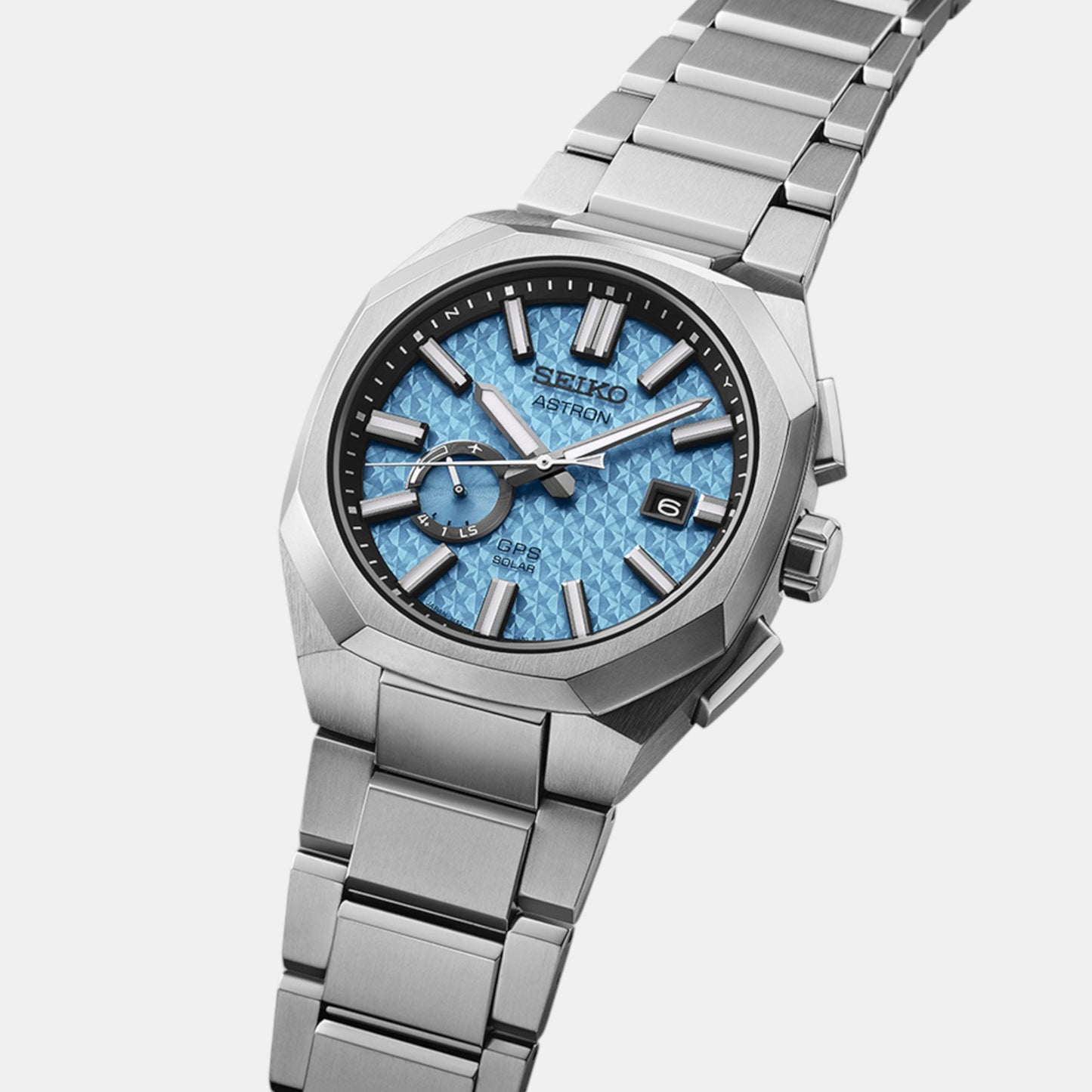 Astron Men Solar Blue Dial Analog Stainless Steel Watch SSJ027J1