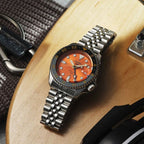 5 Sports Men Automatic Orange Dial Analog Stainless Steel Watch SSK005K1