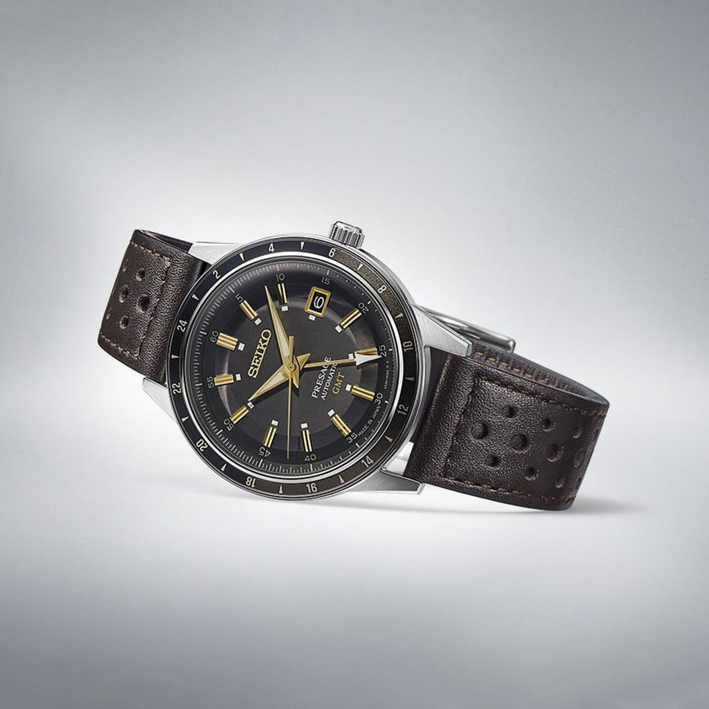 Presage Men Automatic Brown Dial Analog Leather Watch SSK013J1