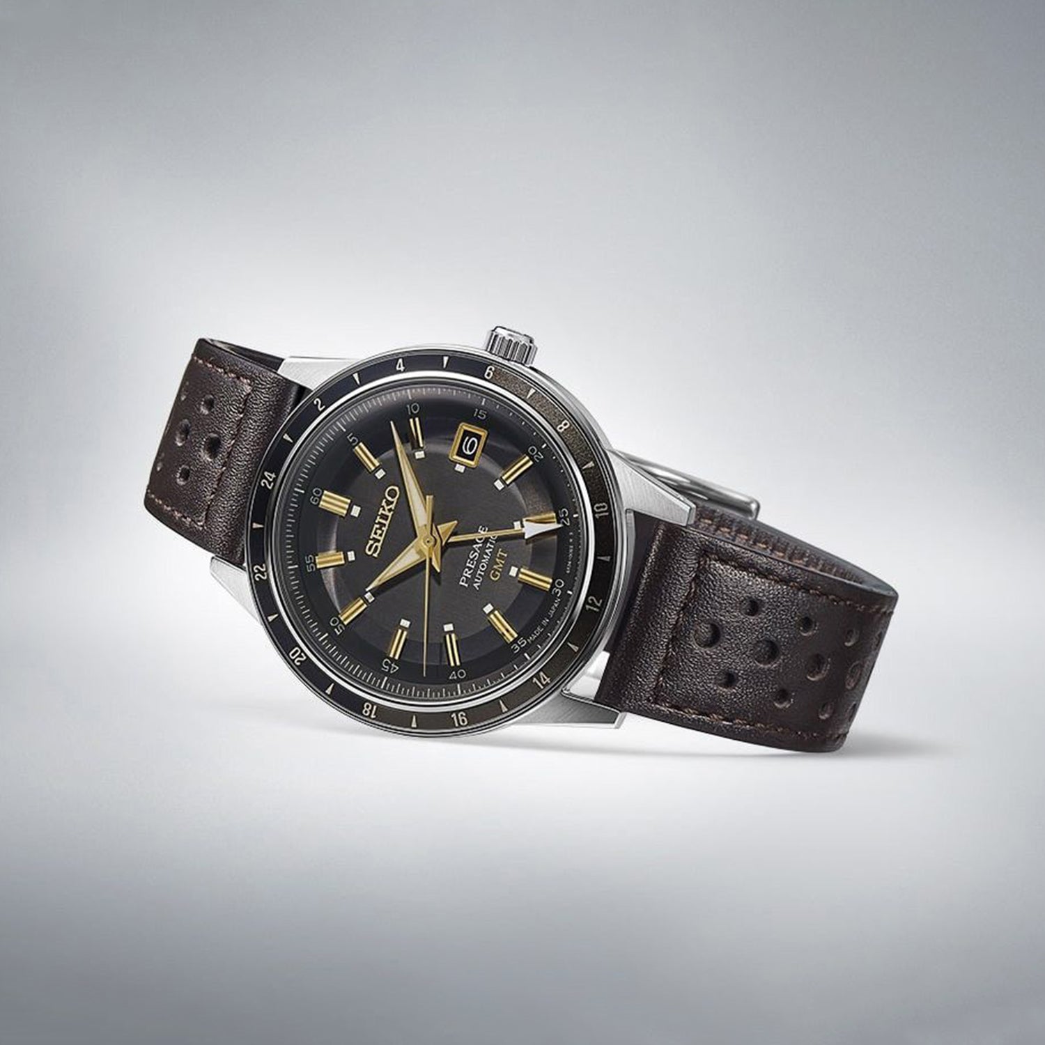 Presage Men Automatic Brown Dial Analog Leather Watch SSK013J1