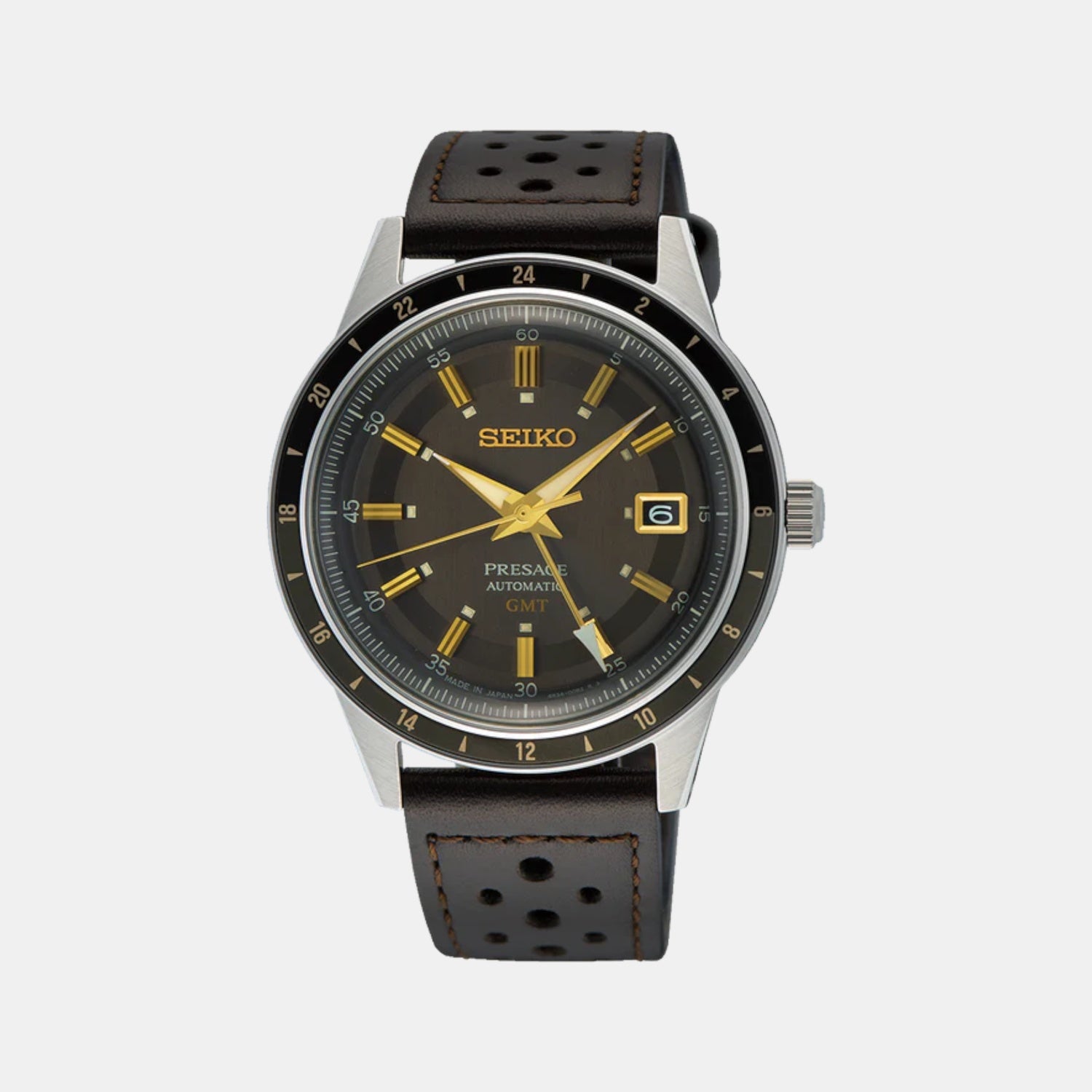 Presage Men Automatic Brown Dial Analog Leather Watch SSK013J1