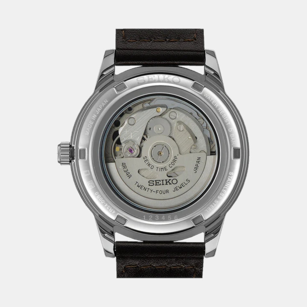 Presage Men Automatic Brown Dial Analog Leather Watch SSK013J1