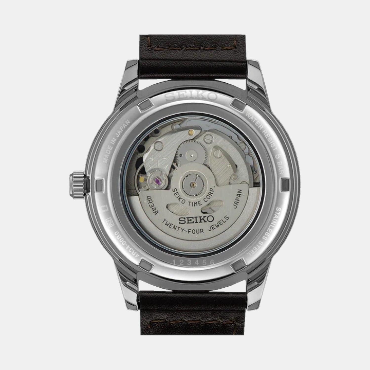 Presage Men Automatic Brown Dial Analog Leather Watch SSK013J1