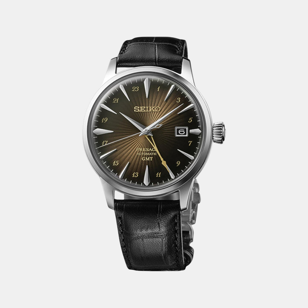 Presage Men Automatic Brown Dial Analog Leather Watch SSK039J1