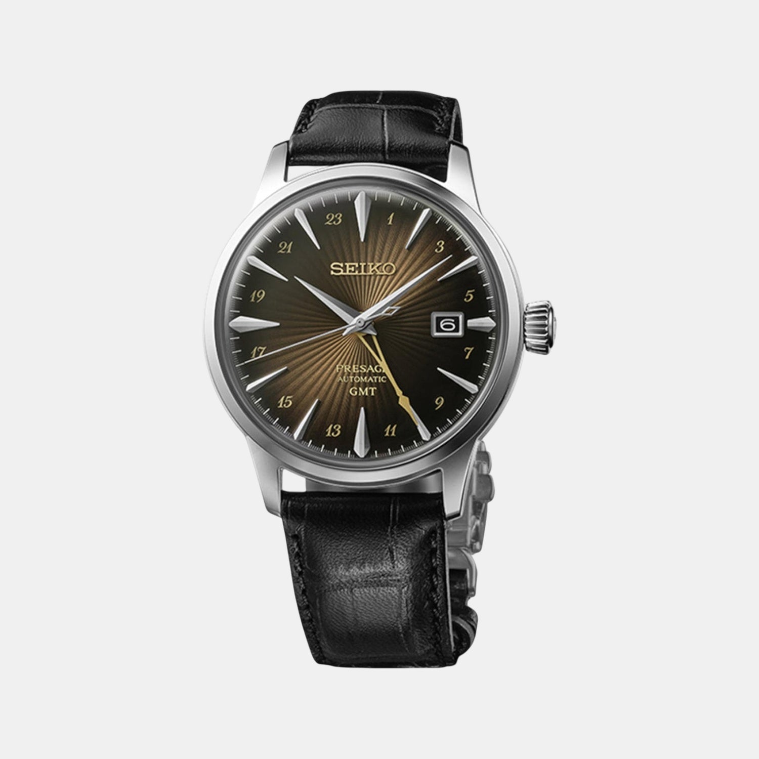 Presage Men Automatic Brown Dial Analog Leather Watch SSK039J1