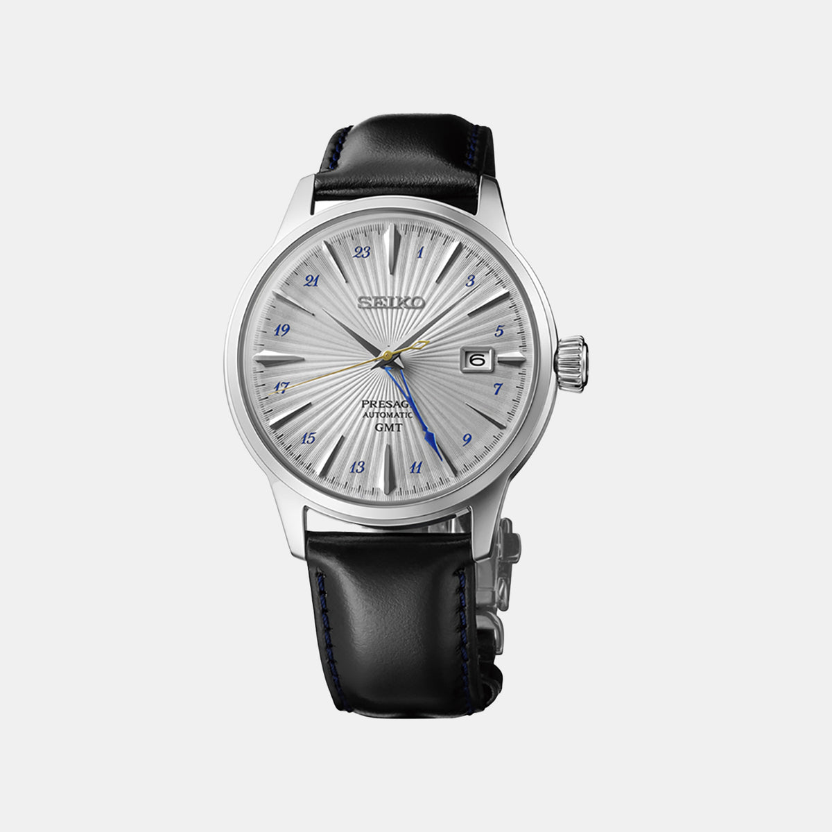 Presage Men Automatic Silver Dial Analog Leather Watch SSK049J1