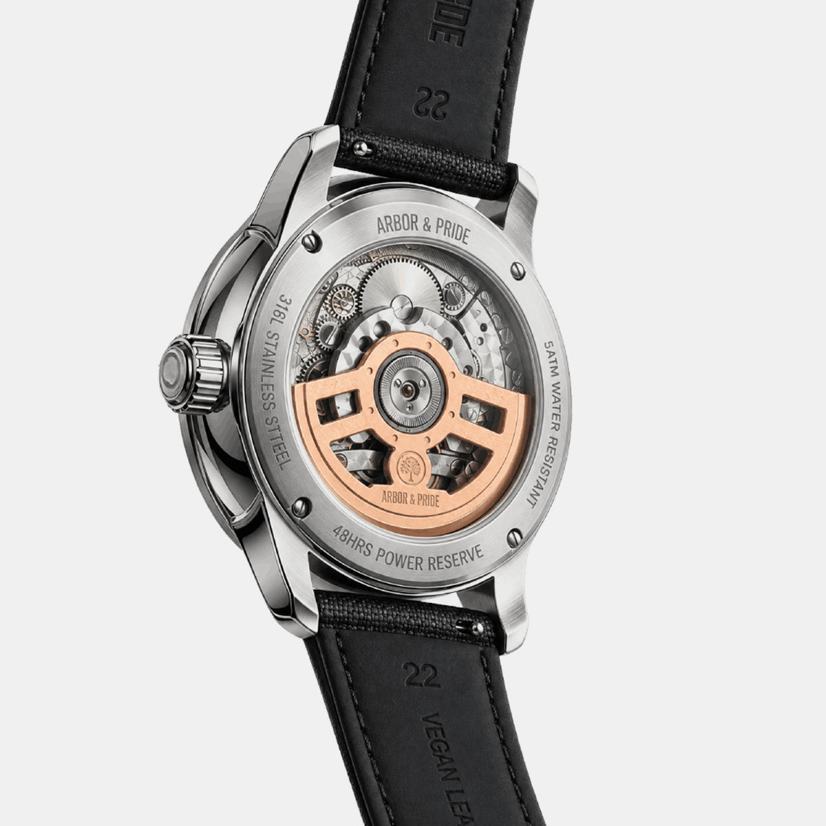 Stone Opus Men Automatic Black Dial Analog Leather Watch Stone Opus - Black