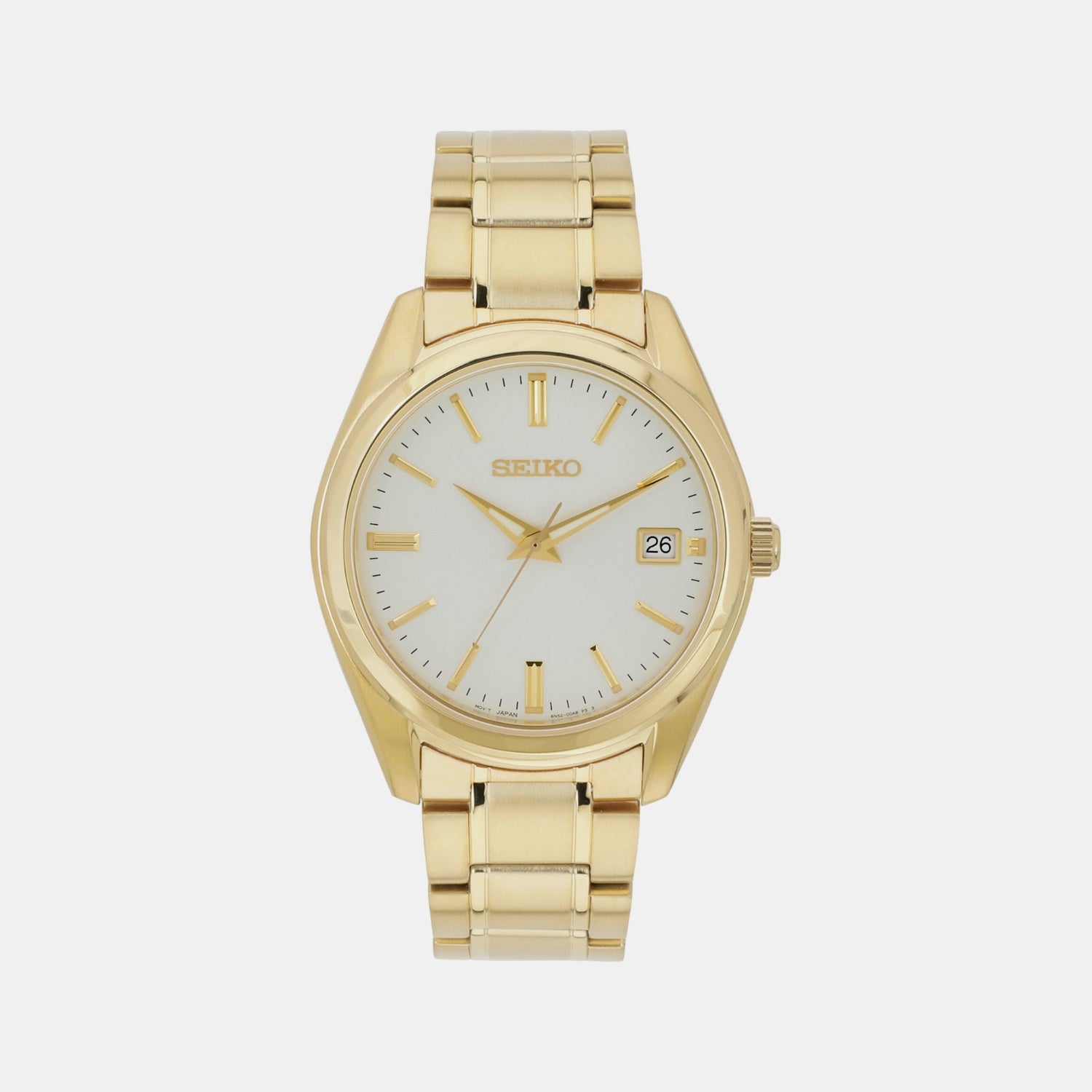 Dress Men Quartz White Dial Analog Stainless Steel Watch SUR314P1