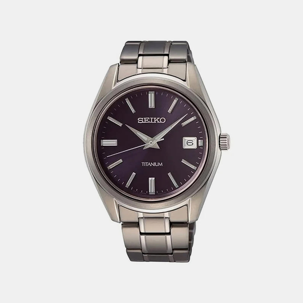 Men Quartz Black Dial Analog Titanium Watch SUR373P1