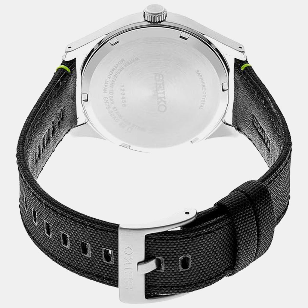 Dress Men Quartz Black Dial Analog Nylon Watch SUR517P1