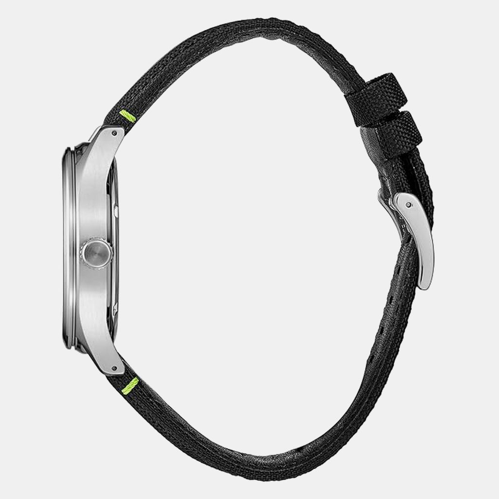 Dress Men Quartz Black Dial Analog Nylon Watch SUR517P1