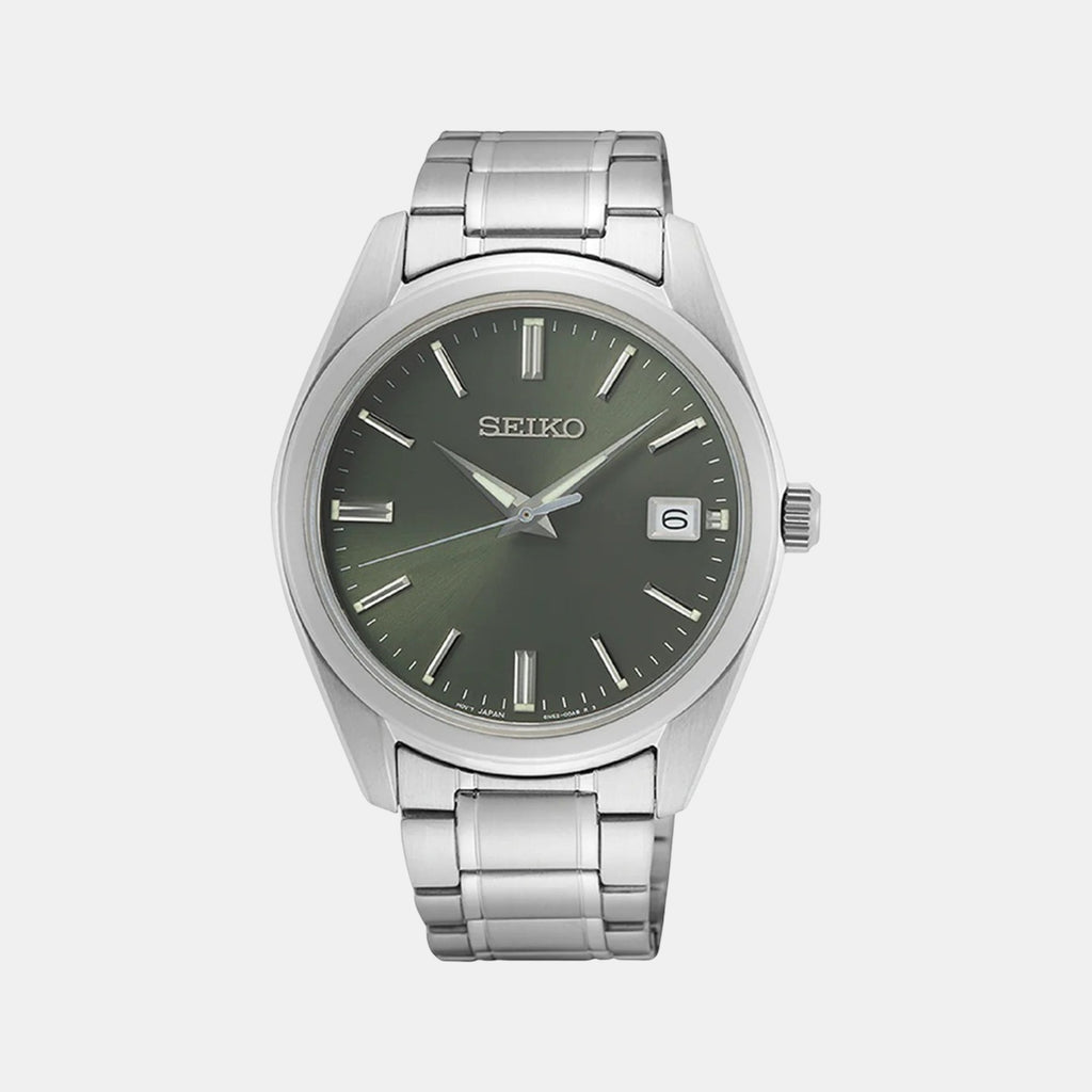 Dress Men Quartz Green Dial Analog Stainless Steel Watch SUR527P1