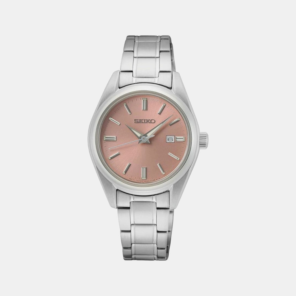 Dress Women Quartz Pink Dial Analog Stainless Steel Watch SUR529P1