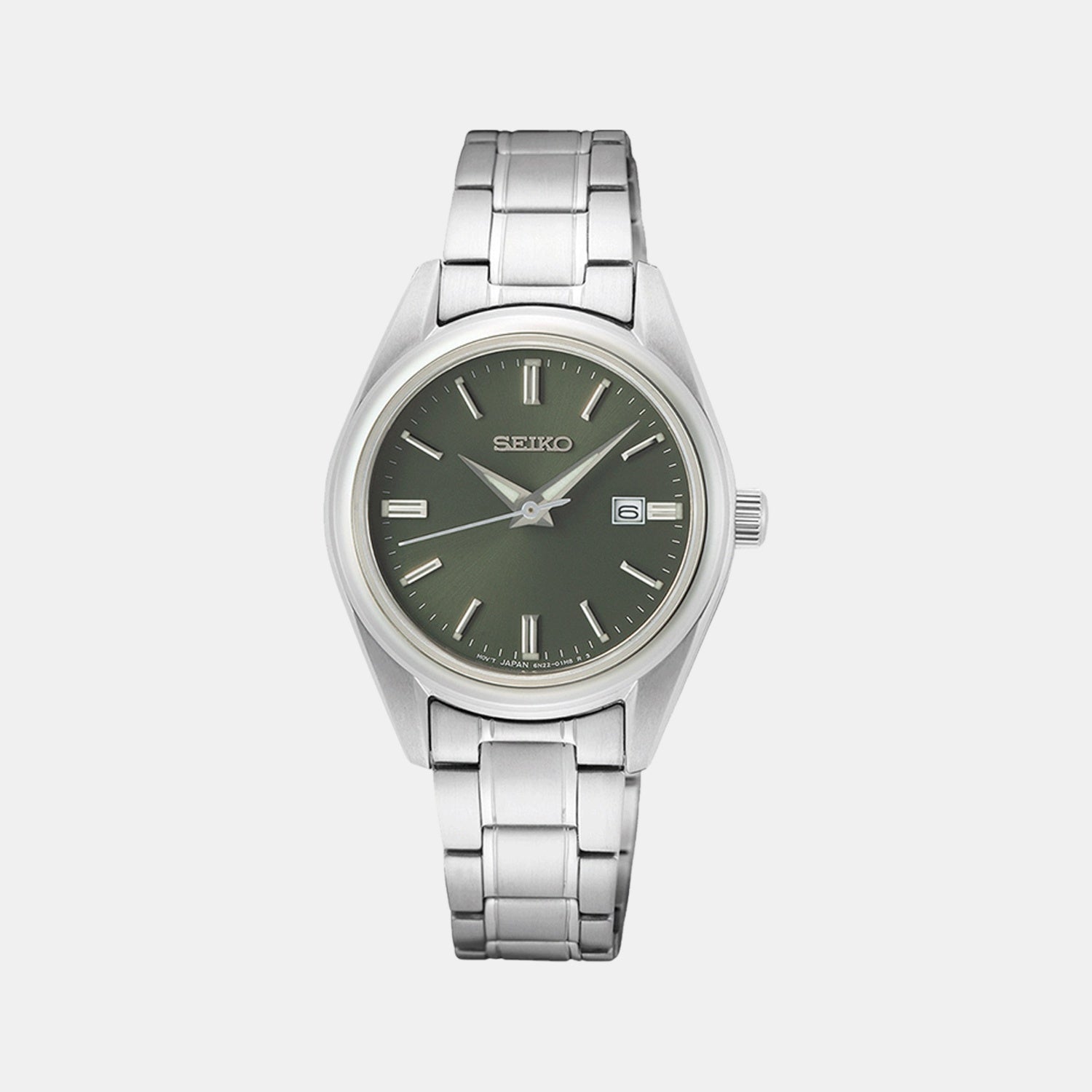 Dress Women Quartz Green Dial Analog Stainless Steel Watch SUR533P1