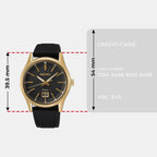 Dress Men Quartz Black Dial Analog Rubber Watch SUR560P1