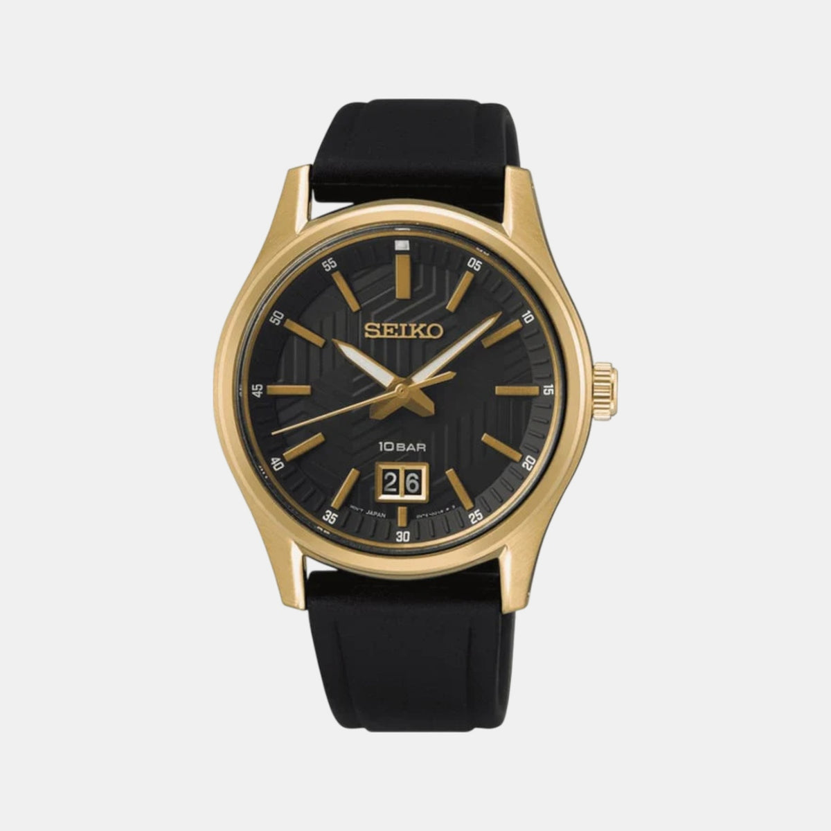Dress Men Quartz Black Dial Analog Silicone Watch SUR560P1