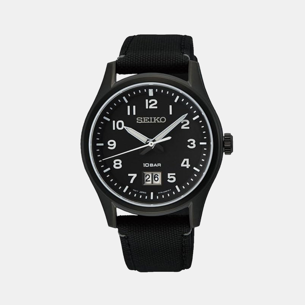 Dress Men Quartz Black Dial Analog Nylon Watch SUR571P1