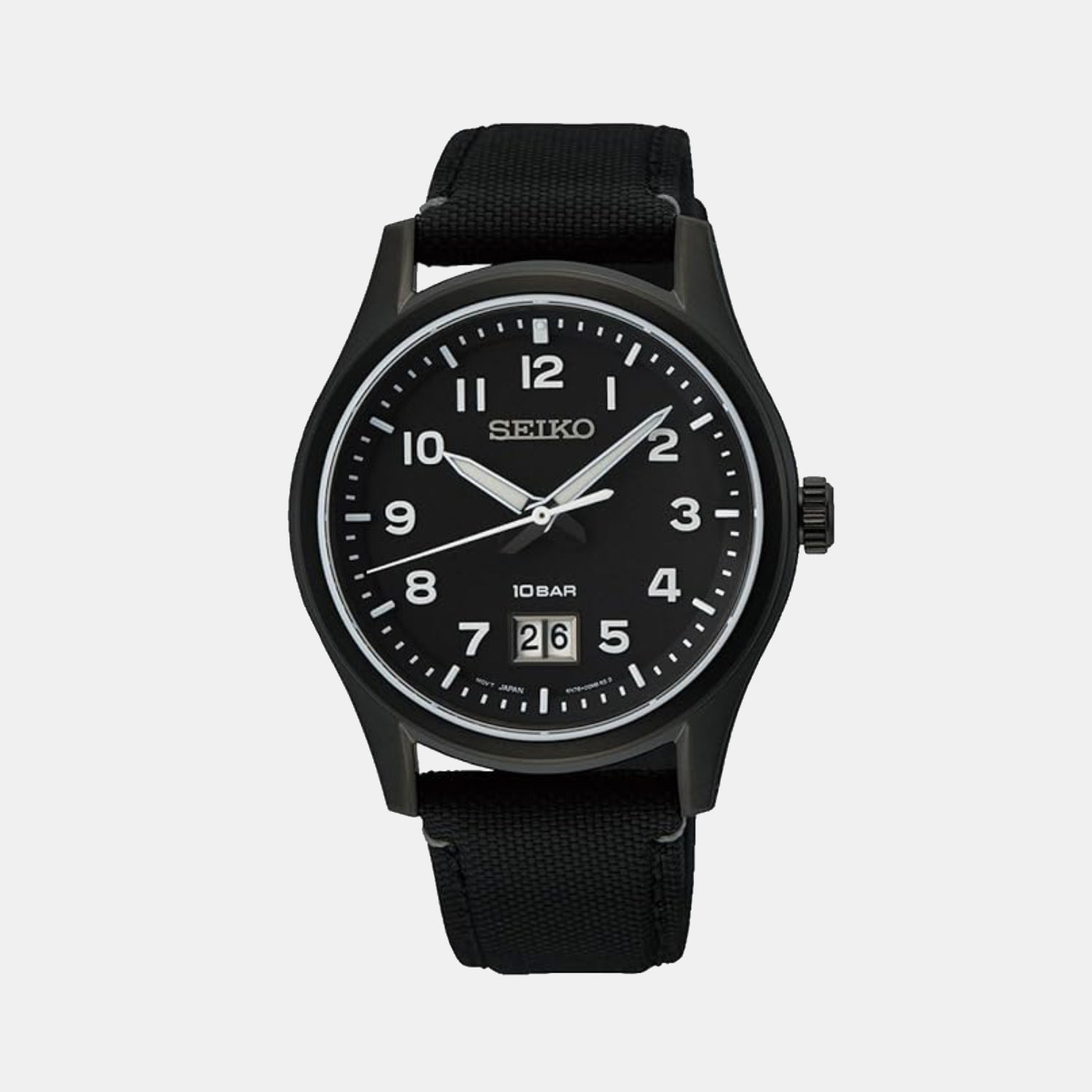 Dress Men Quartz Black Dial Analog Nylon Watch SUR571P1