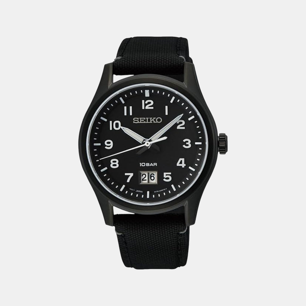 Dress Men Quartz Black Dial Analog Nylon Watch SUR571P1